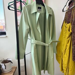 Veda x UO Light Green Pleather Trench